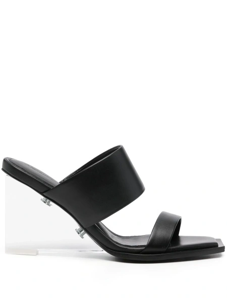 Saboti Alexander McQueen negri din piele si plexiglass