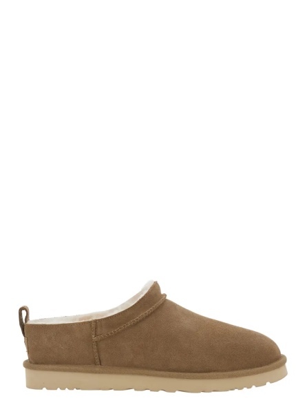 Saboti Brown Mule with logo on the side and faux fur lining in suede for men