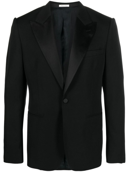 Sacou Alexander McQueen negru din matase si lana
