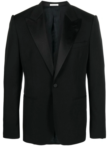 Sacou Alexander McQueen negru din matase si lana
