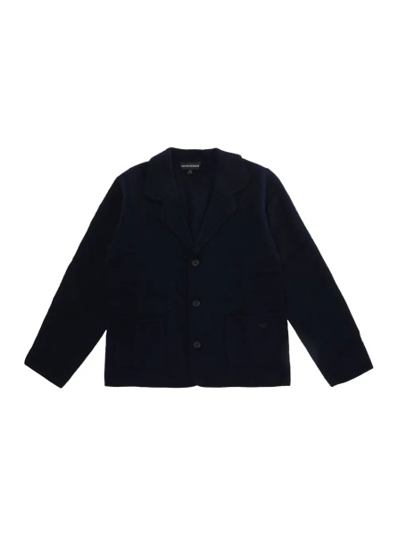 Sacou blue blazer with tone-on-tone logo patch in fabric Boy