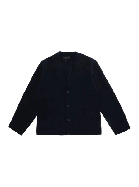 Sacou blue blazer with tone-on-tone logo patch in fabric Boy
