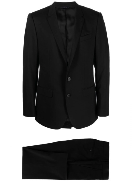 Sacou Dolce & Gabbana DG Essentials negru din spandex/elastan si lana