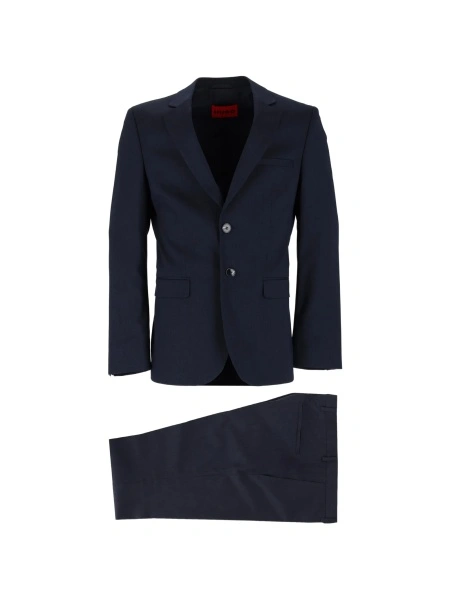 Sacou Hugo Boss albastru din polyester si lana
