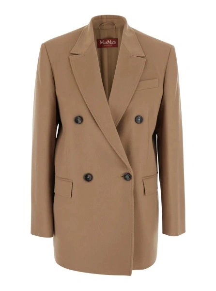 Sacou MaxMara Studio bej din lana