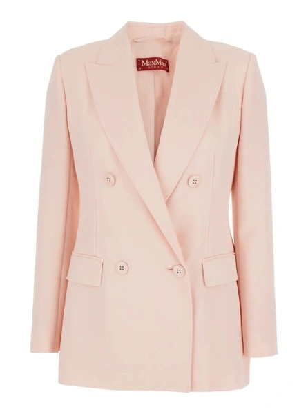 Sacou MaxMara Studio roz din lana virgina