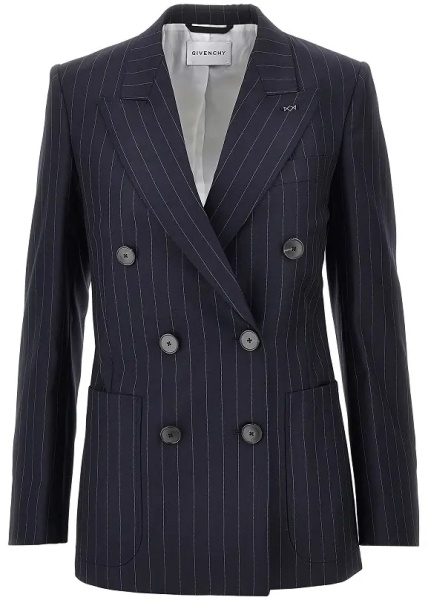 Sacou Pin-striped wool double-breasted jacket