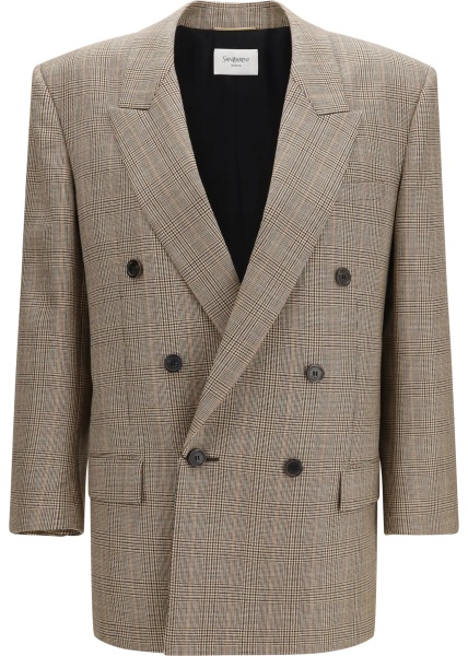 Sacou Prince of Wales Houndstooth wool Blazer