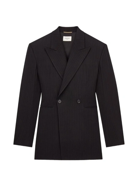 Sacou Saint Laurent negru din lana