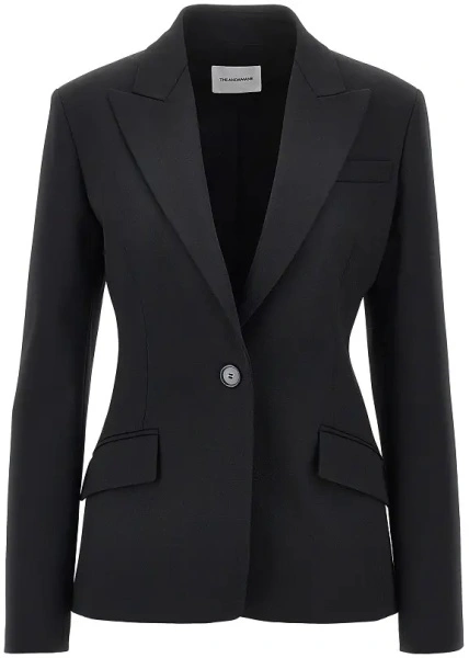 Sacou THE ANDAMANE negru din gabardine