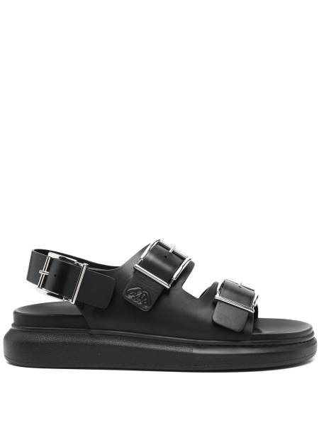 Sandale Alexander McQueen negre din piele