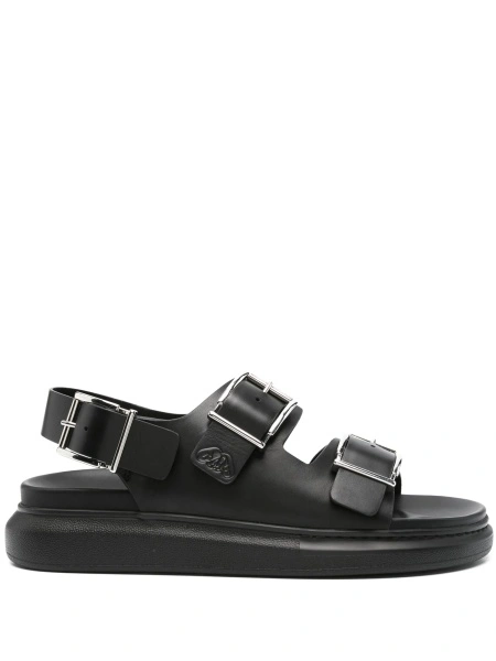 Sandale Alexander McQueen negre din piele