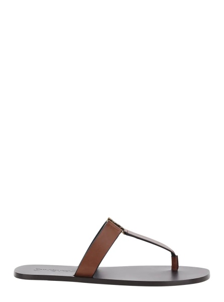 Sandale Brown Sandals 'BABYLONE' with Crossed Straps in Leather for Women