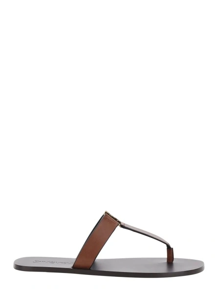 Sandale Brown Sandals 'BABYLONE' with Crossed Straps in Leather for Women