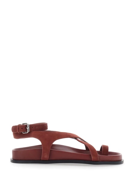 Sandale 'Jalen Slim' Bordeaux Sandals with Criss-Crossed Straps and Buckle Closure in Suede Woman