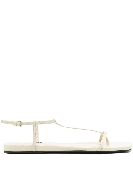 Sandale Jil Sander albe din piele