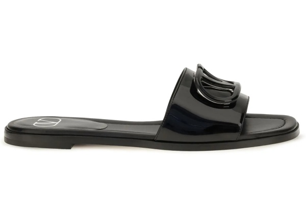 Sandale VLogo patent leather Slide Sandals