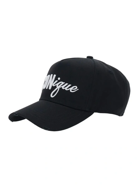 Sapca Black Baseball Cap with Front Embroidery in Cotton Man