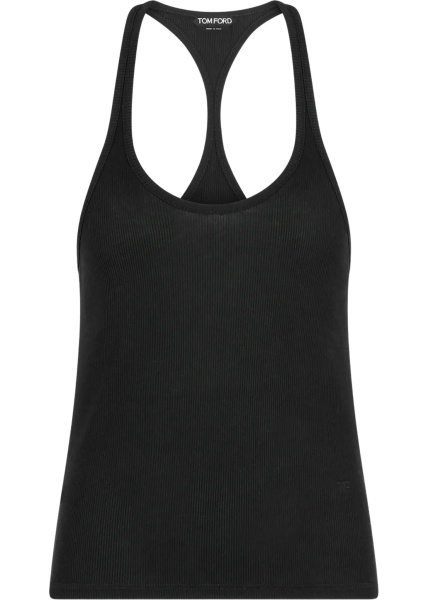 Silk-blend ribbed jersey Tank Top