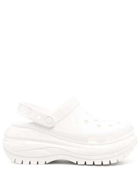 Slapi Crocs albi din poliuretan