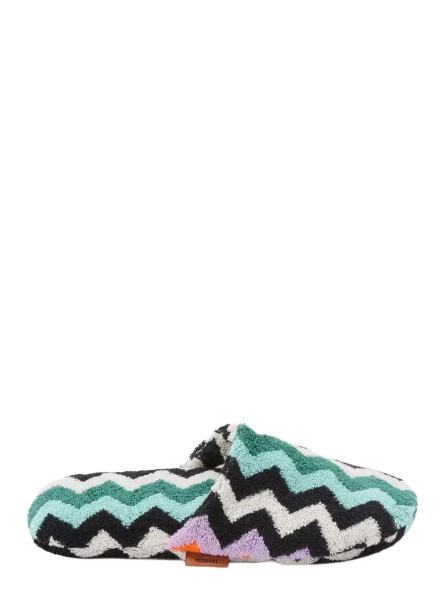Slapi multicolor Slippers with Zig-Zag motif all-over in cotton terry home