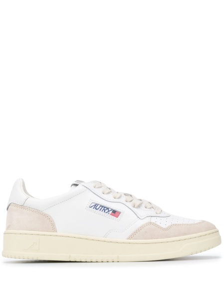 Sneakers AUTRY albi din piele intoarsa si piele