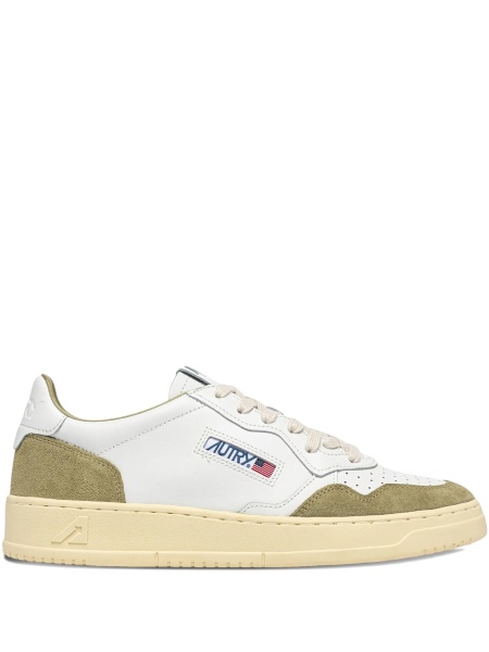 Sneakers AUTRY albi din piele intoarsa si piele