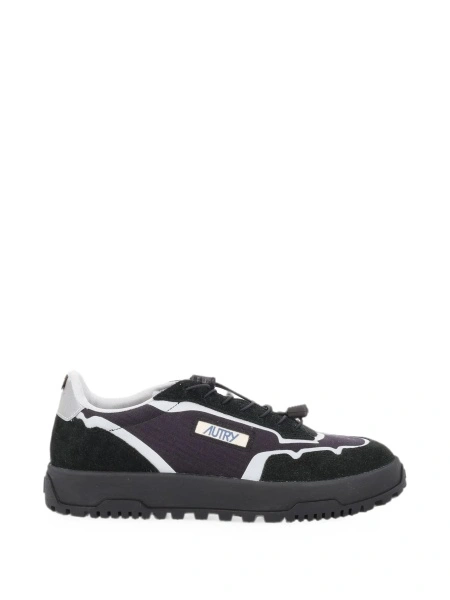 Sneakers AUTRY negri din piele si piele intoarsa