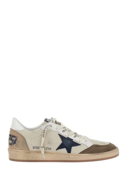 Sneakers 'Ballstar' Beige Low top sneakers with logo patch on the tongue and contrasting heel with logo lettering in suede for men