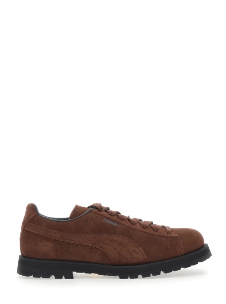 Sneakers Brown sneakers with embossed logo on the side in suede for men