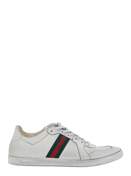 Sneakers 'Coda' White Low Top Sneakers with Web Detail on the Side in White Leather for Men