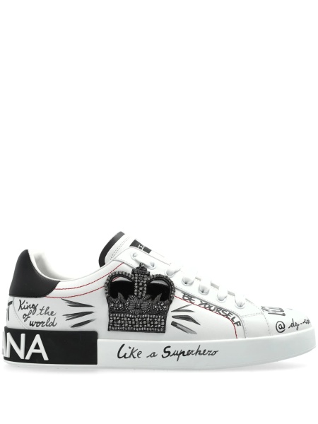 Sneakers Dolce & Gabbana albi din piele