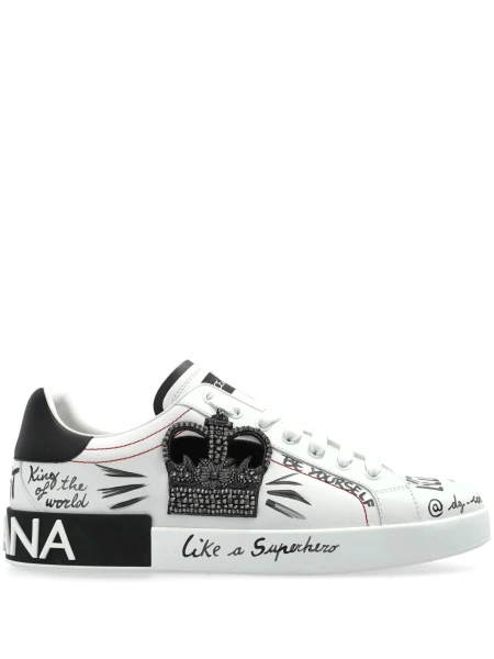 Sneakers Dolce & Gabbana albi din piele