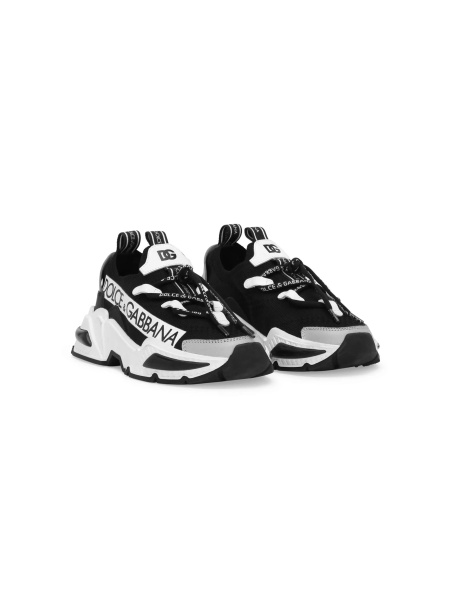 Sneakers Dolce & Gabbana negri din poliuretan si piele