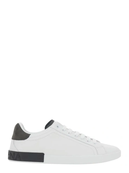 Sneakers Dolce & Gabbana 'Portofino' albi din piele 'Portofino Light'