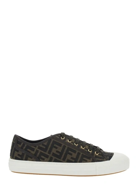 Sneakers Fendi maro din tesatura