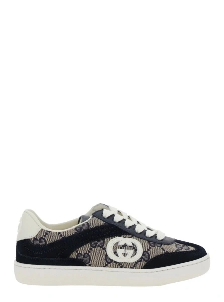 Sneakers Gucci albastri din canvas GG Supreme