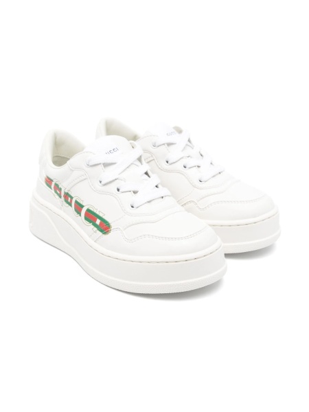 Sneakers Gucci albi din piele