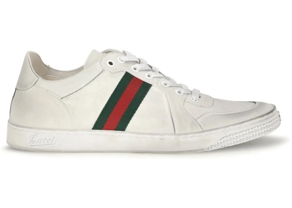 Sneakers Gucci albi din piele
