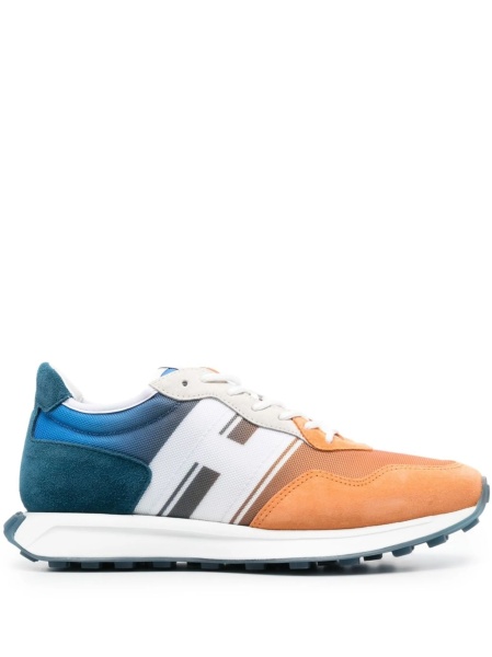Sneakers Hogan albastri din material textil si piele