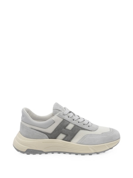 Sneakers Hogan gri din piele intoarsa si nylon