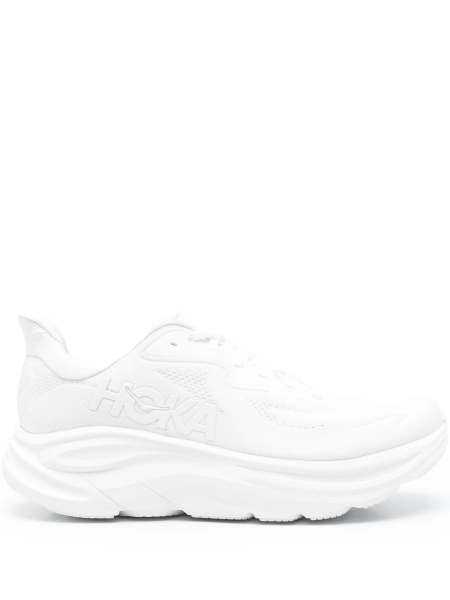 Sneakers Hoka One One albi din material textil
