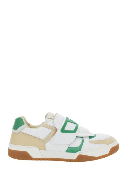 Sneakers 'Joie de Jouer' White Low Top Sneakers with Perforated Details and Maxi VLogo on the Front in Leather Man