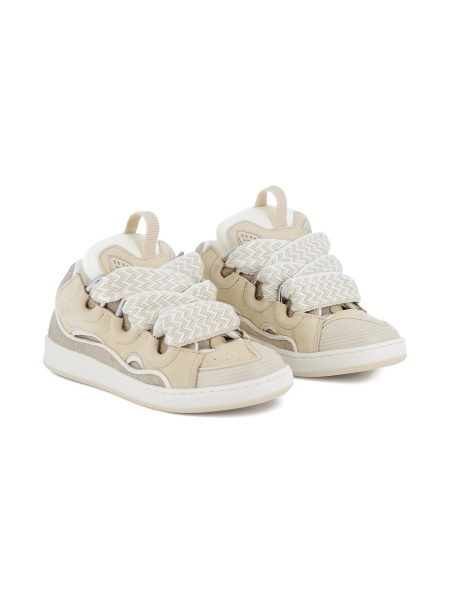 Sneakers Lanvin neutri din material textil si piele