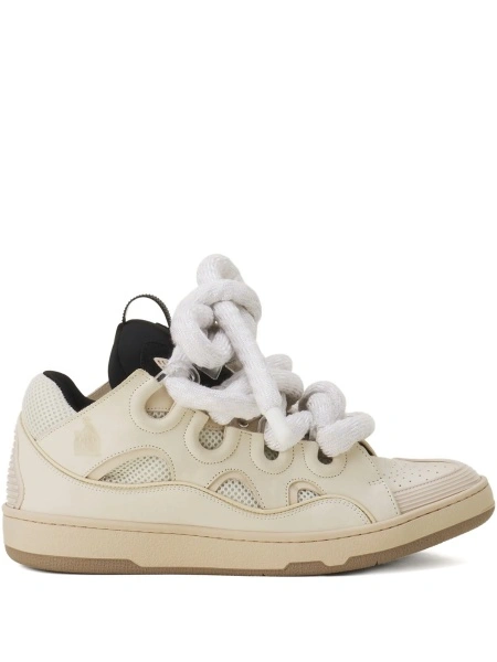 Sneakers Lanvin neutri din polyester si bos taurus