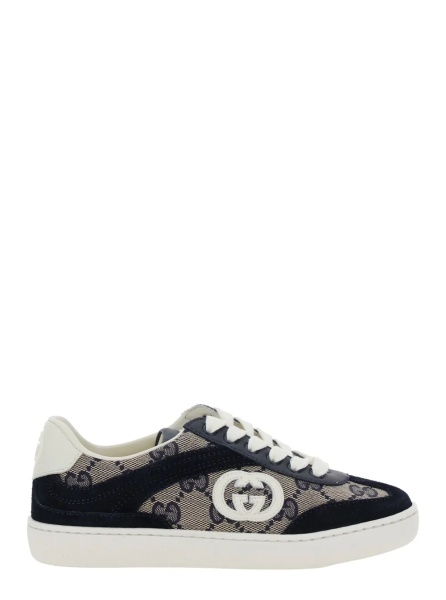 Sneakers Low Top Sneaker 'GG Supreme' with GG Patch and Lettering Logo on the Tongue in Blue Canvas for Kids