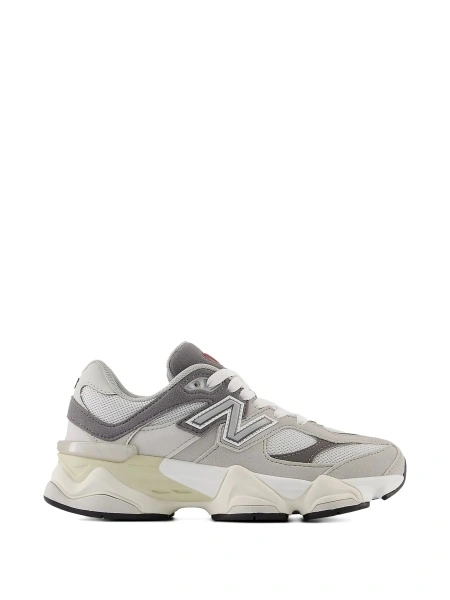 Sneakers New Balance Kids gri din plasa si piele intoarsa