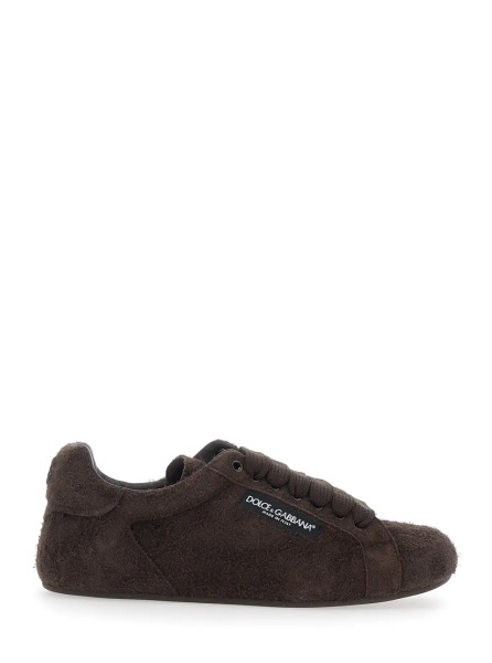 Sneakers 'Portofino' Brown Sneakers with logo patch on the side and logo on the tongue in suede for men
