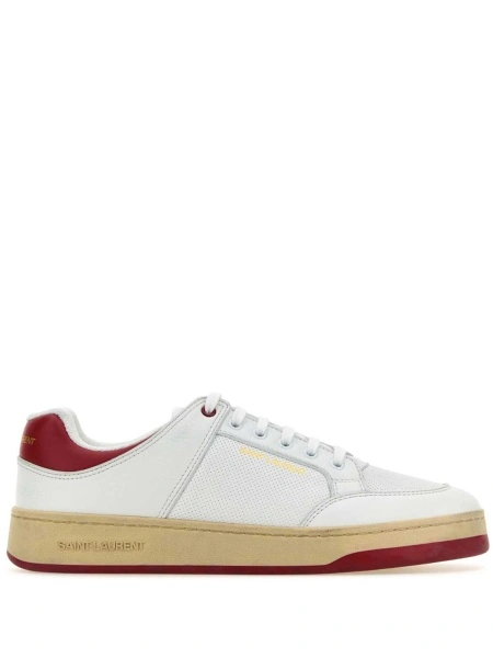 Sneakers Saint Laurent albi din piele