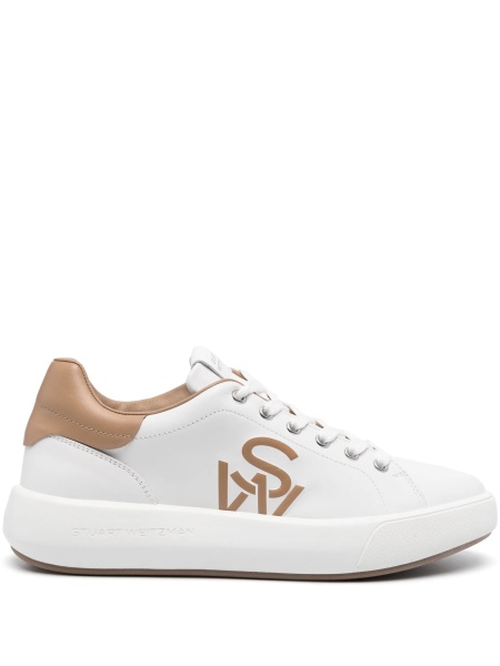 Sneakers Stuart Weitzman albi din piele
